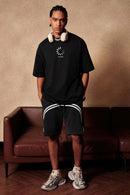 Breathable Graphic Tee - Metallic Black