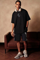 Breathable Graphic Tee - Metallic Black