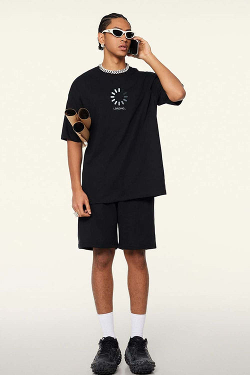 Breathable Graphic Tee - Metallic Black