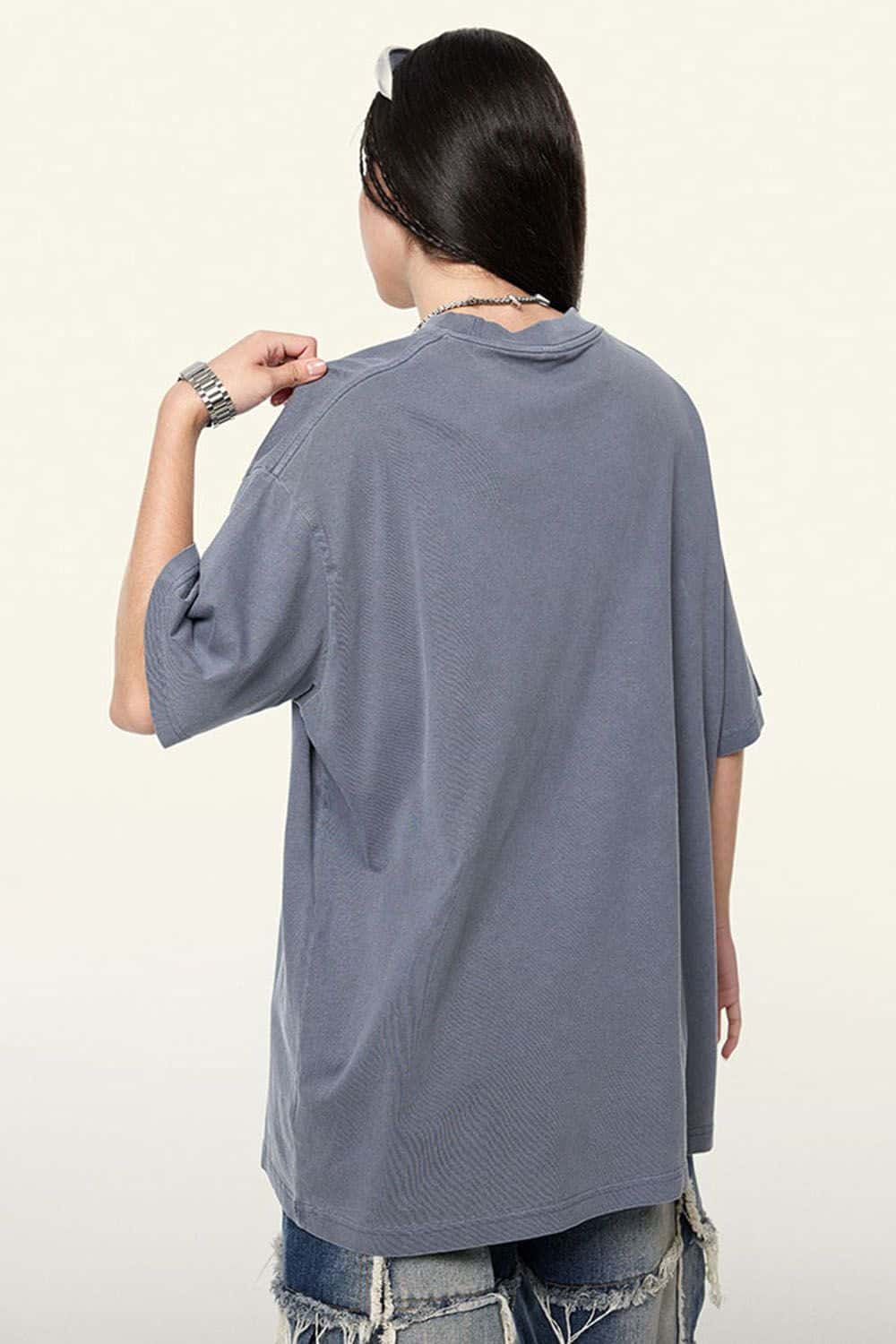 200G Pure Cotton Washed Vintage Short-Sleeve T-Shirt