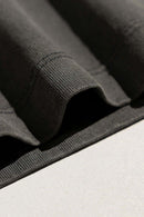 Breathable Washed Palm Graphic T-Shirt in Dark Gray - hem detail