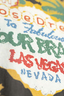 Breathable Washed Palm Graphic T-Shirt in Dark Gray - product detail close-up