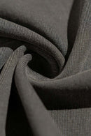 Breathable Washed Palm Graphic T-Shirt in Dark Gray - fabric texture close-up