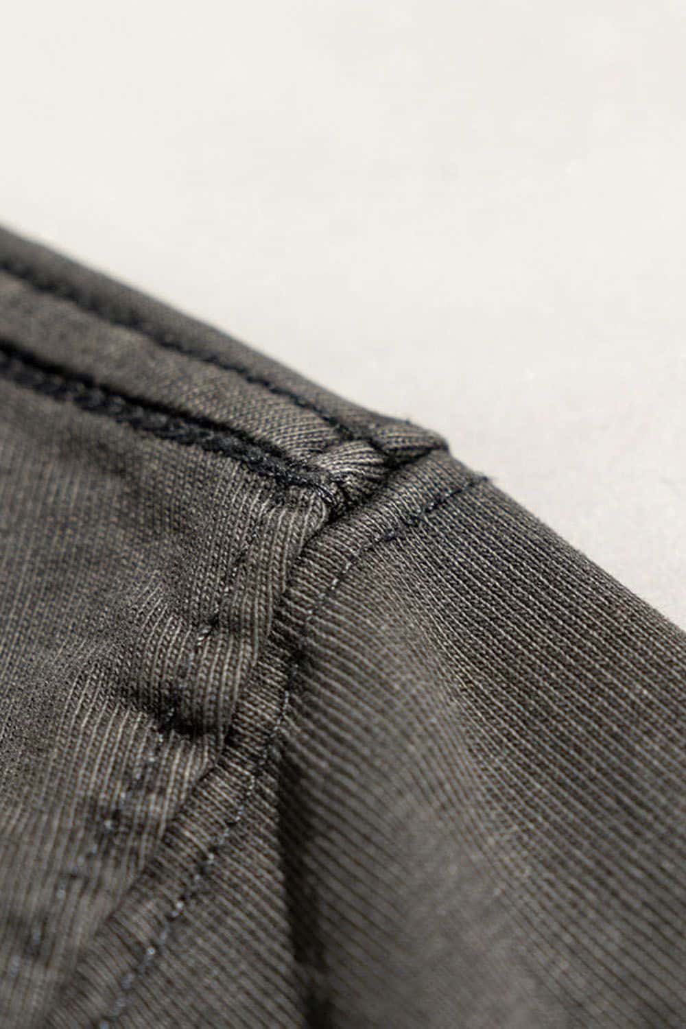 Breathable Washed Palm Graphic T-Shirt in Dark Gray - product detail close-up
