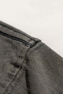 Breathable Washed Palm Graphic T-Shirt in Dark Gray - product detail close-up