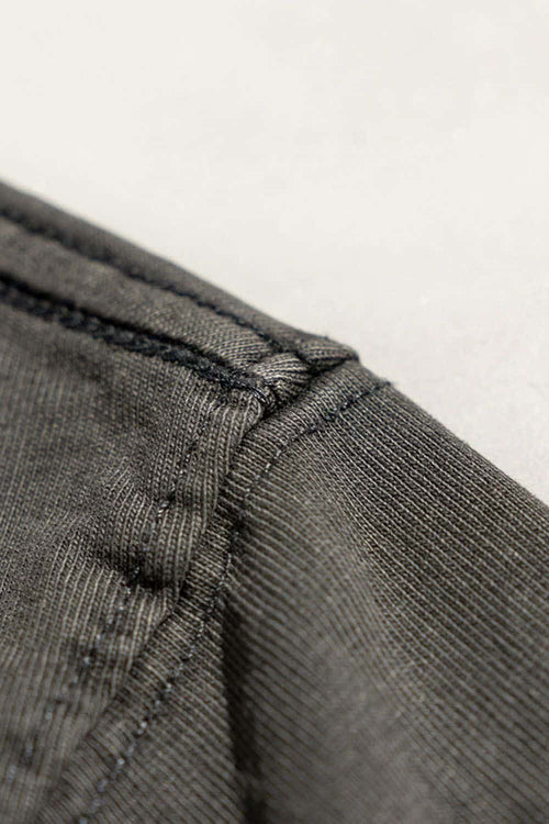 Breathable Washed Palm Graphic T-Shirt in Dark Gray - product detail close-up
