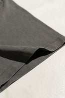 Breathable Washed Palm Graphic T-Shirt in Dark Gray - cuff detail