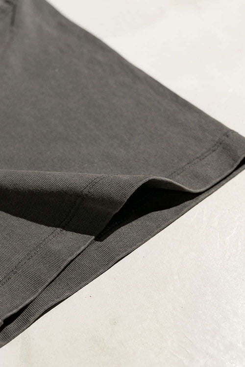 Breathable Washed Palm Graphic T-Shirt in Dark Gray - cuff detail
