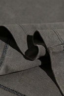 Breathable Washed Palm Graphic T-Shirt in Dark Gray - collar detail