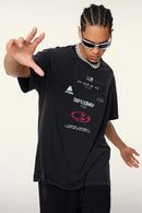 Breathable Double-Sided Graphic Cotton T-Shirt in Fried Snowflakes - three-quarter front modeled view