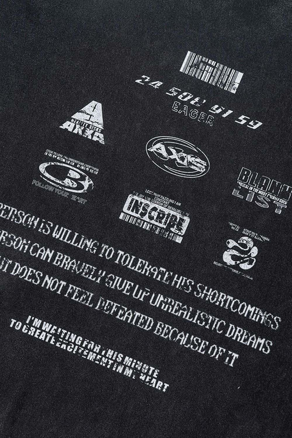 Breathable Double-Sided Graphic Cotton T-Shirt in Fried Snowflakes - graphic detail