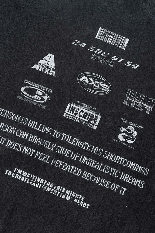 Breathable Double-Sided Graphic Cotton T-Shirt in Fried Snowflakes - graphic detail