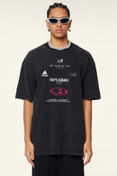 Breathable Double-Sided Graphic Cotton T-Shirt in Fried Snowflakes - product detail close-up