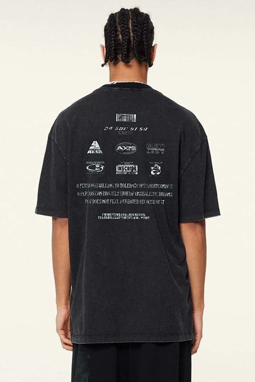 Breathable Double-Sided Graphic Cotton T-Shirt in Fried Snowflakes - product detail close-up