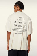 Breathable Double-Sided Graphic Cotton T-Shirt in Gray Apricot - back product view