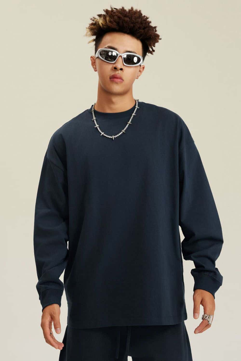 Pure Cotton Loose Long-Sleeve T-Shirt