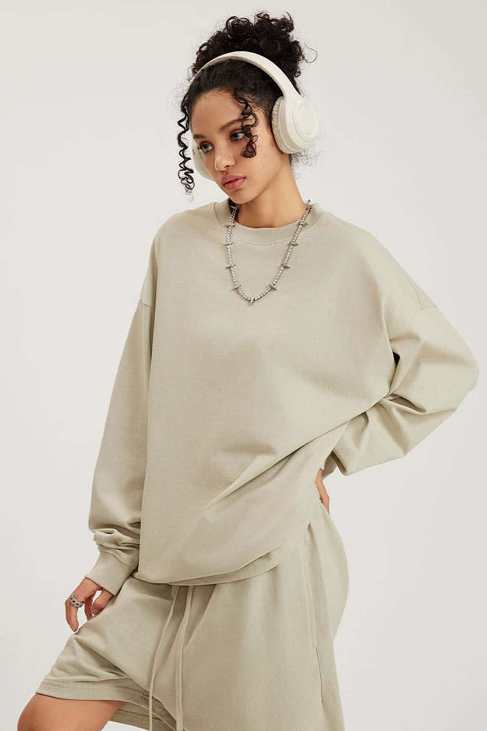 Pure Cotton Loose Long-Sleeve T-Shirt