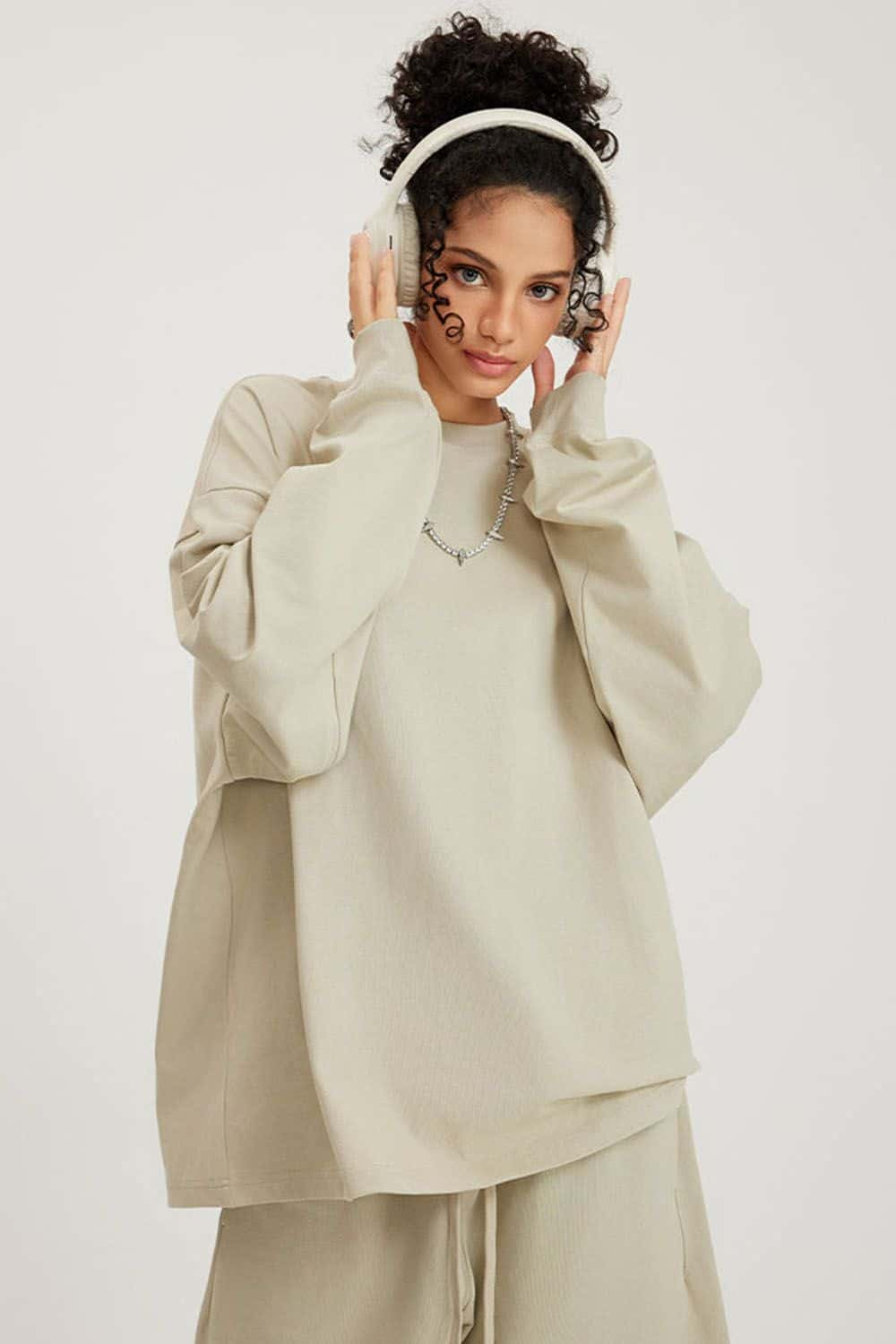 Pure Cotton Loose Long-Sleeve T-Shirt