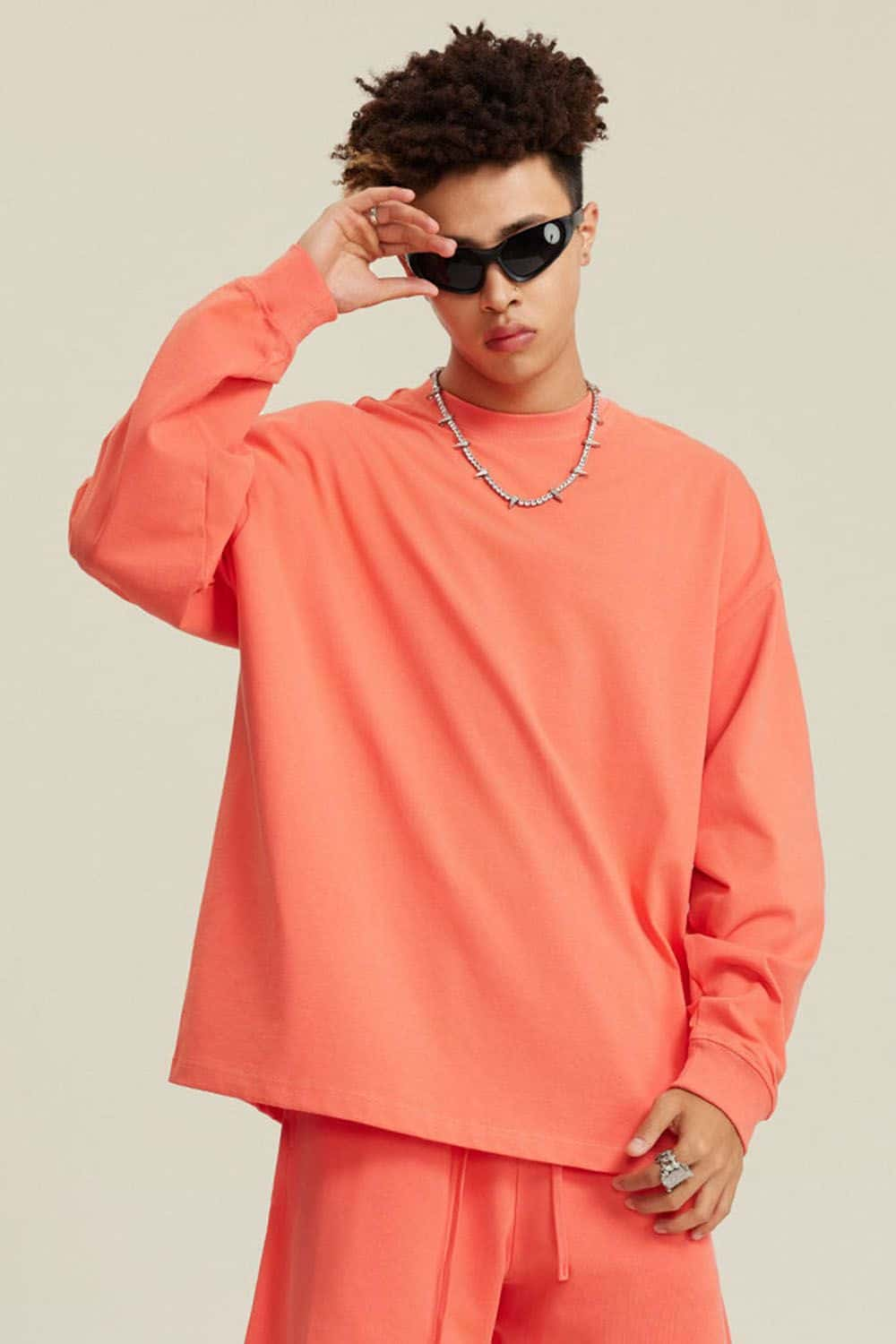 Pure Cotton Loose Long-Sleeve T-Shirt