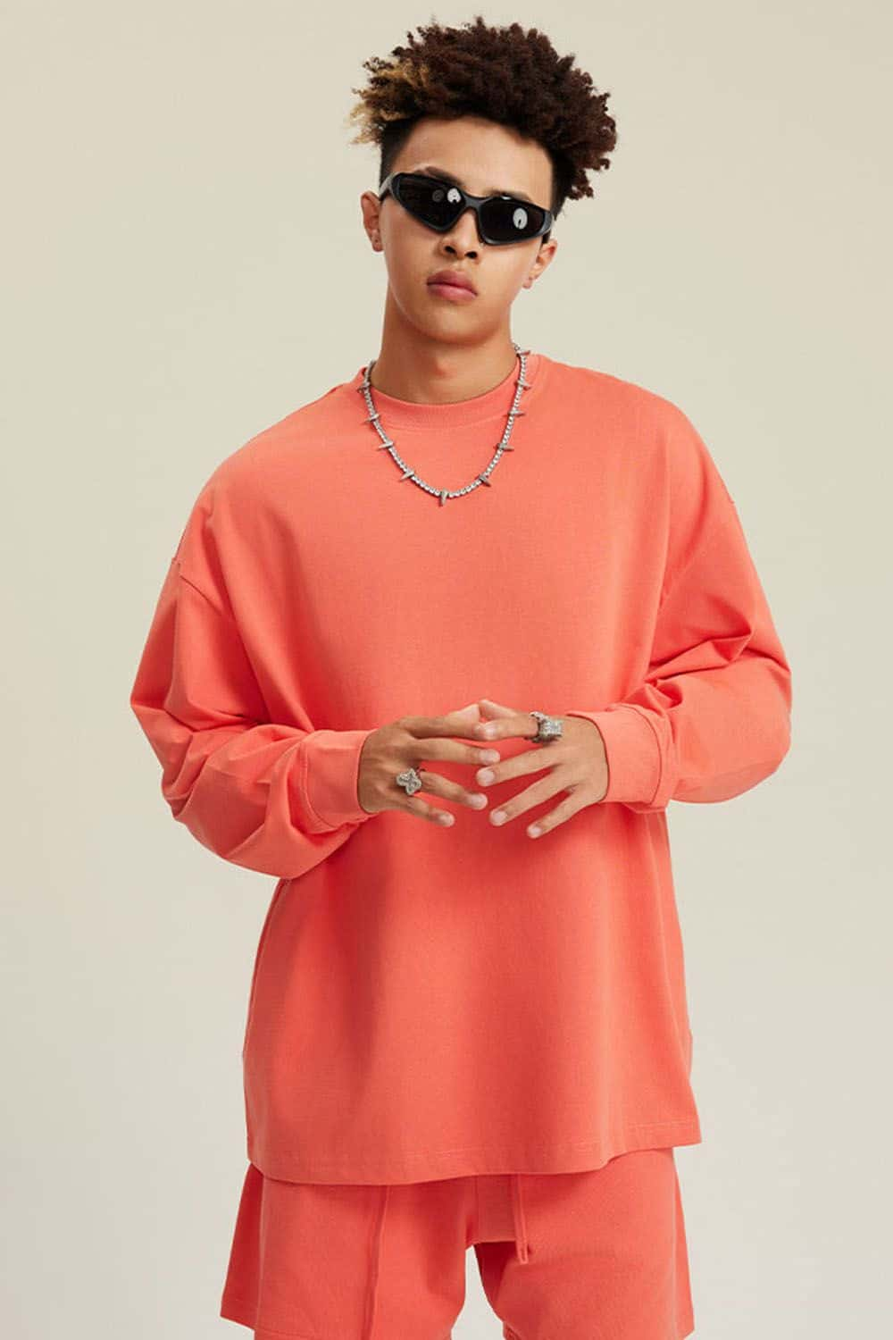 Pure Cotton Loose Long-Sleeve T-Shirt