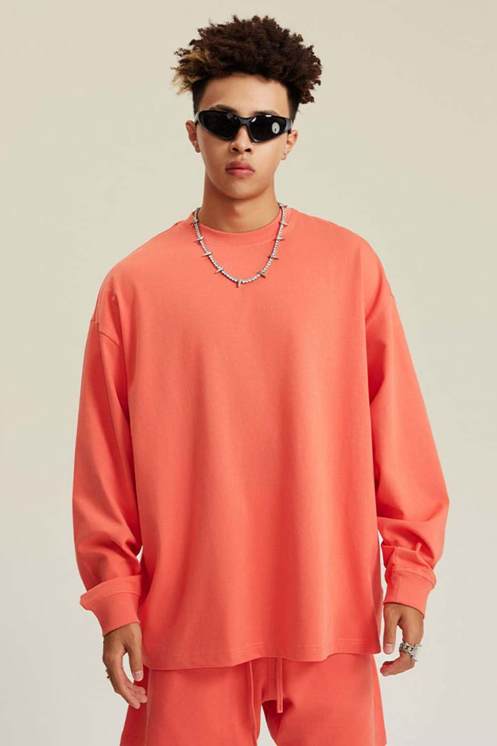 Pure Cotton Loose Long-Sleeve T-Shirt