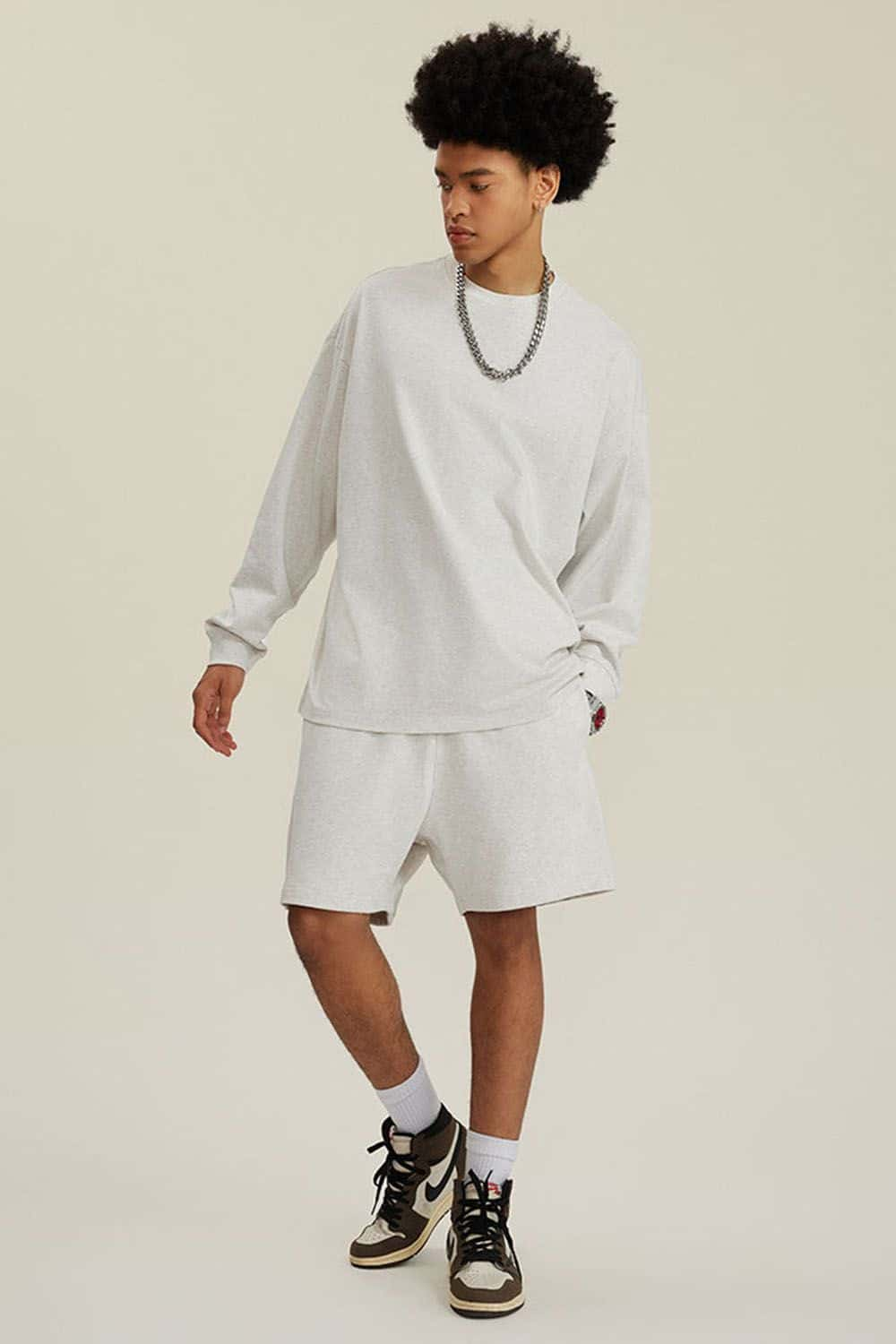 Pure Cotton Loose Long-Sleeve T-Shirt