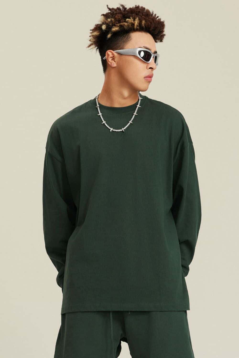 Pure Cotton Loose Long-Sleeve T-Shirt