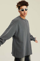Heavyweight Washed Split-Hem Sweatshirt - Dark Gray