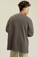 Heavyweight Washed Split-Hem Sweatshirt - Coffee