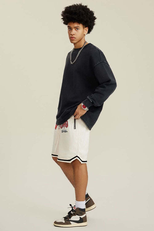 Heavyweight Washed Split-Hem Sweatshirt - Fried Snowflakes