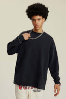 Heavyweight Washed Split-Hem Sweatshirt - Fried Snowflakes