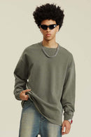 Heavyweight Washed Split-Hem Sweatshirt - Grayish Green