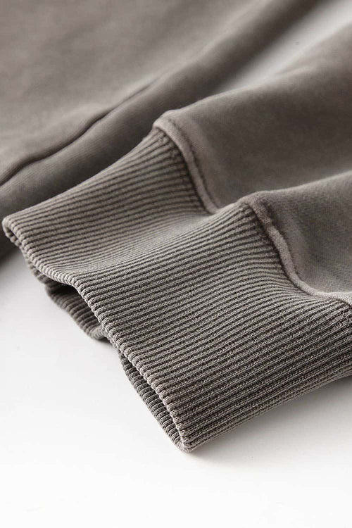 Heavyweight Washed Split-Hem Sweatshirt - Coffee