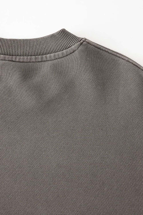Heavyweight Washed Split-Hem Sweatshirt - Coffee