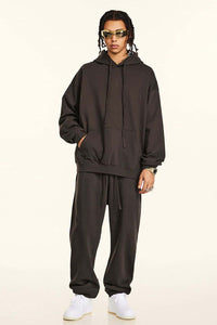 Heavyweight Essential Solid Hoodie - Brown