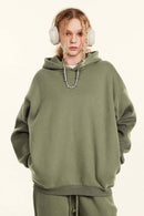 Fleece Lined Minimalist Hoodie - Gray Camel