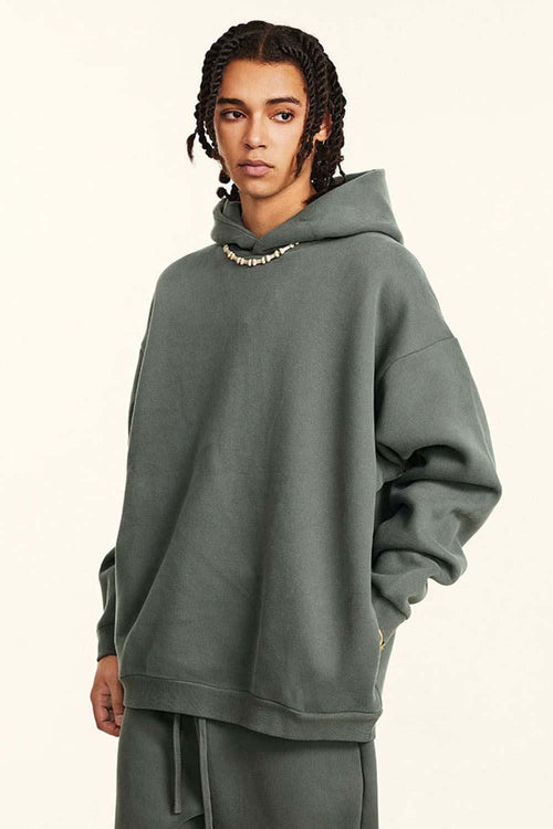 Fleece Lined Minimalist Hoodie - Vitex Ash