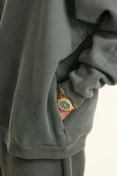 Fleece Lined Minimalist Hoodie - Vitex Ash