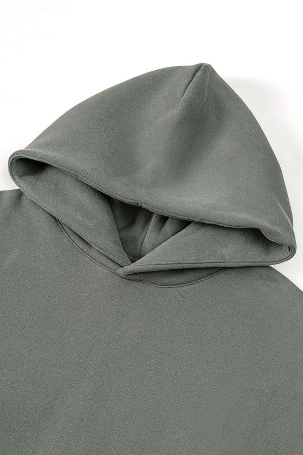 Loose Fleece-Lined Sports Hoodie with Invisible Zipper