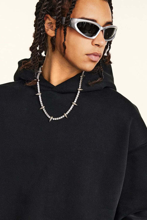Fleece Lined Minimalist Hoodie - Black