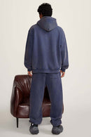 Heavyweight Washed Vintage Fleece Hoodie - Royal Blue