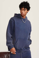 Heavyweight Washed Vintage Fleece Hoodie - Royal Blue
