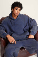 Heavyweight Washed Vintage Fleece Hoodie - Royal Blue