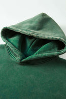 Heavyweight Washed Vintage Fleece Hoodie - Blackish Green