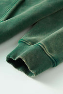 Heavyweight Washed Vintage Fleece Hoodie - Blackish Green