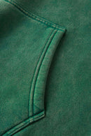 Heavyweight Washed Vintage Fleece Hoodie - Blackish Green