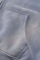 Vintage Gradient Fleece Zip-Up Hoodie - Blue