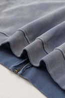Vintage Gradient Fleece Zip-Up Hoodie - Blue