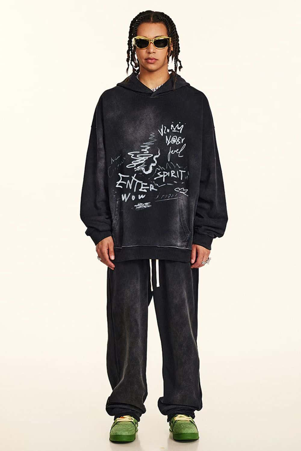 Loose-Fit Graffiti Hoodie