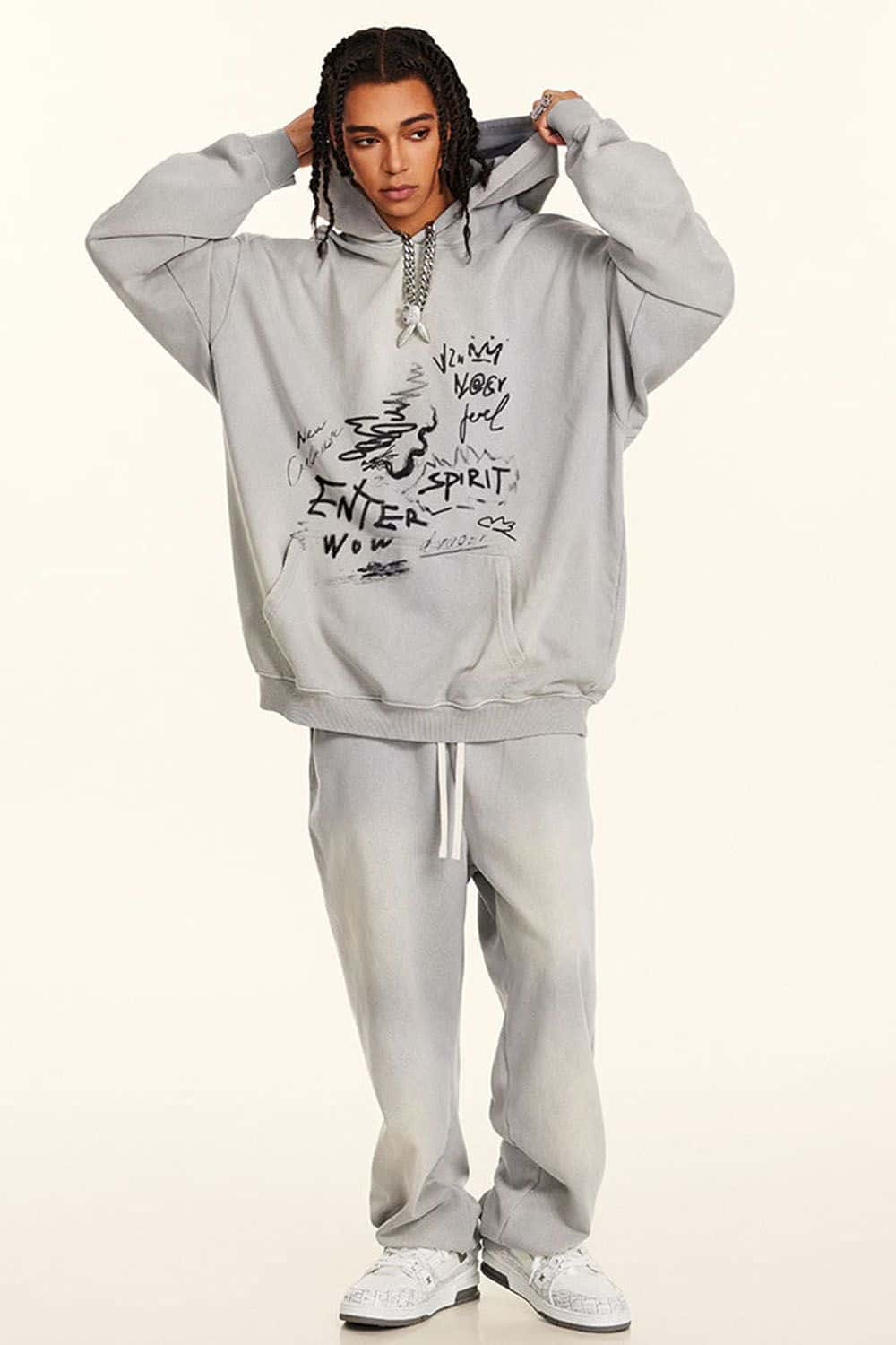 Loose-Fit Graffiti Hoodie